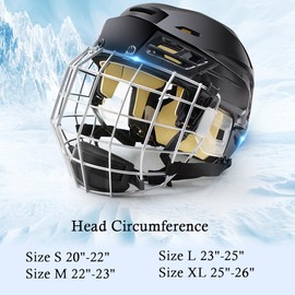 Ice Hockey Helmet Breathable Hockey Helmet with Cage for Youth Adult (Yellow, Medium)