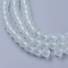 Frosted Glass Beads White Balls 10 mm Matt Strange Iced