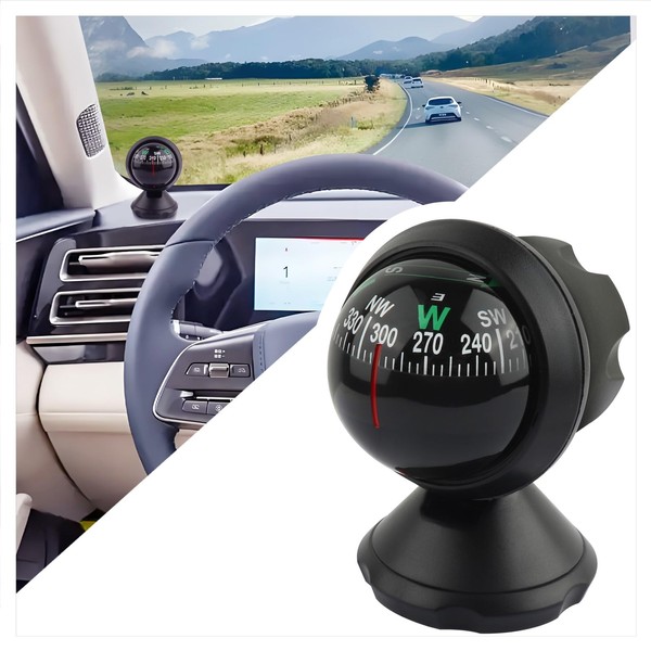 Compass for Car with Bottom Stick Car Compass Ball,Adjustible and