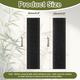 HARFINGTON 36set Hook and Loop Strips with Adhesive 0.8"x3" Double Sided Hook and Loop Tape Nylon Self Sticky Fastener for Home Office Car, Black