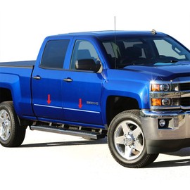 Made in USA! Compatible with 2014-2018 Chevy/GMC Silverado/Sierra Double Cab Body Side Molding Trim 1 1/8'' 4PC