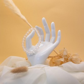 H&H Spirit Jewerly Rock Crystal Matt Natural Gemstone Bracelets Natural Stones Ball Bracelet 8 mm Beads for Men and Women, Gemstone, Semi-precious stones