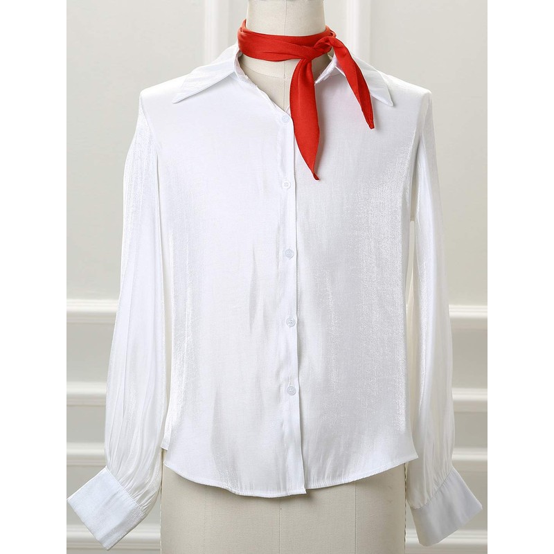 sourcing map Women's Plain Rhombus Neckerchief Scarves Thin Long Neckerchief,