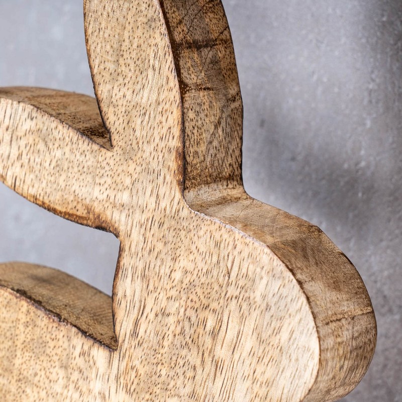 levandeo Rabbit Height 15 cm Mango Wood Easter Bunny Easter