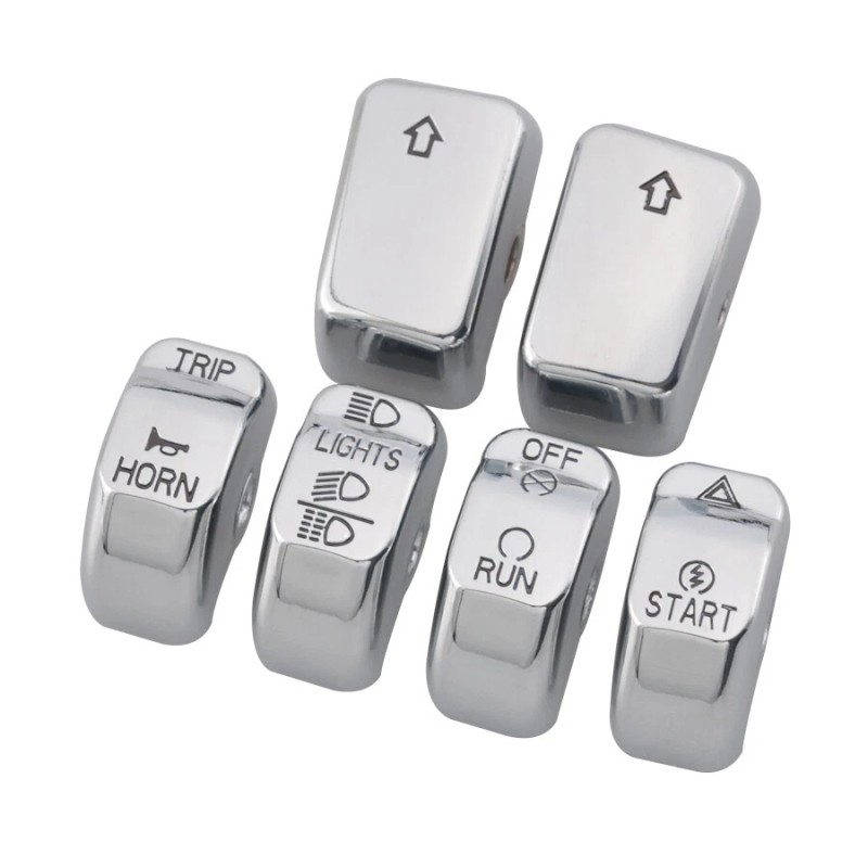 Trichtu Mount 6Pcs Chrome Hand Control Button Switch Cap For