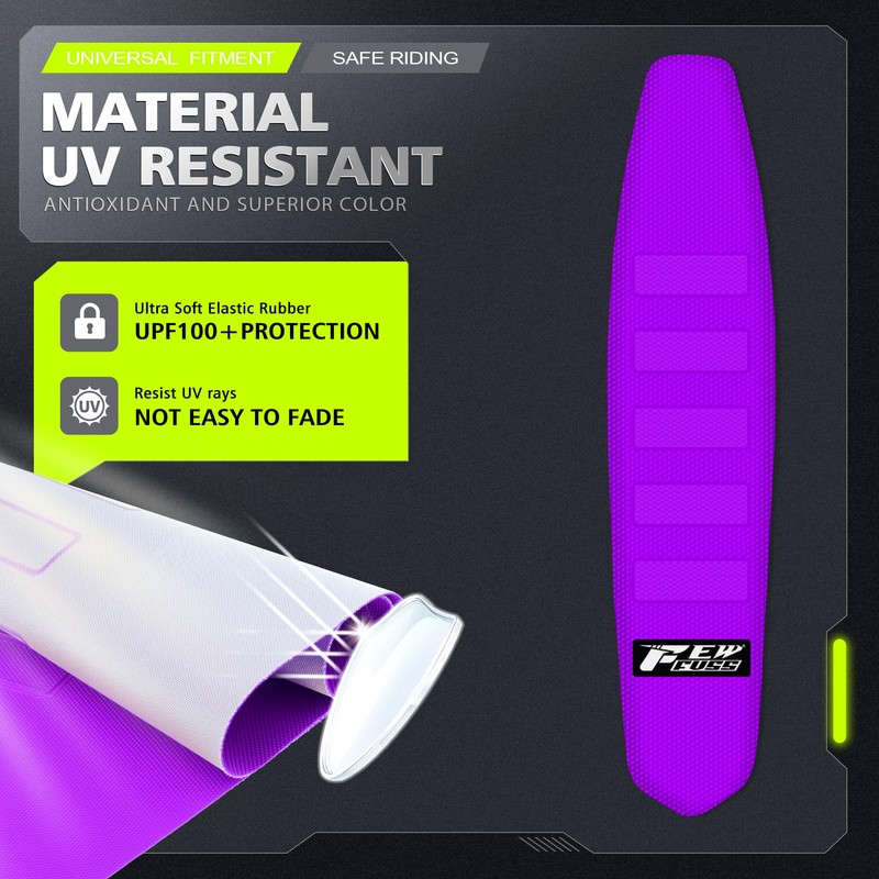 fewfuss Rubber Dirt Bike Seat Cover - Soft Ribbed Hot-Stamping