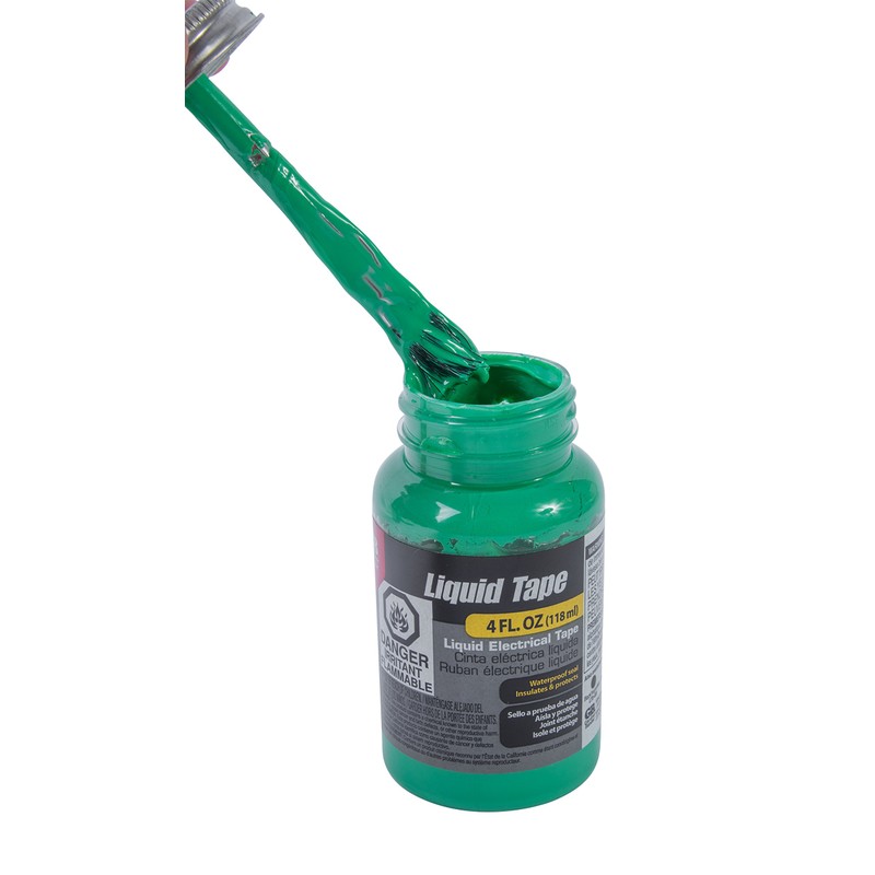 Gardner Bender LTG-400 Waterproof Liquid Electrical Tape, 4 oz, Green