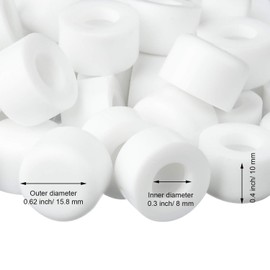 Outus 50 Pcs Rubber Door Stop Silicone Replacement Door Stop Caps Tips Bumpers for Wall and Floor Protection, Universal Size (White)