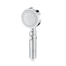 DmDoyy Shower Head, Water-Saving Shower Head High Pressure Hand Shower with 6 Jet Types, Shower Head Water-Saving with Stop Function, Silver, 120 g