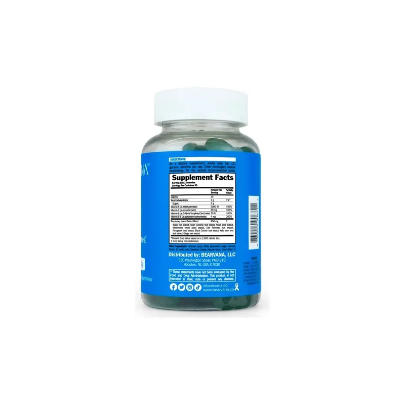 Bearvana Gomitas Azul Booty Gummies Con 60 Gomitas Hecho Usa