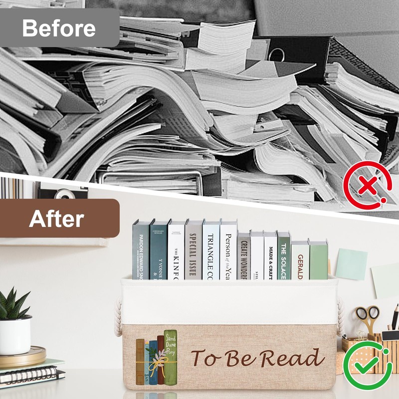 Dawutian TBR Book Organizers and Storage Basket ,Collapsible Storage Basket