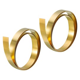 sourcing map Brass Sheet Roll, Metal Foil Plate 1000mm x 15mm x 0.1mm 2 Pcs