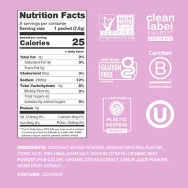 Cure Hydration Plant-Based Electrolyte Drink Mix | No Added Sugar | Dehydration Relief | Coconut Water Powder | FSA-HSA Eligible | Non-GMO, Vegan | 8 Packets – Watermelon