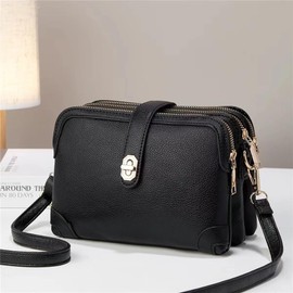 Xiaoyu Small Crossbody Bags for Women Fashion Cell Phone Purse Ladies Multiple Pockets Shoulder Handbags (Black)