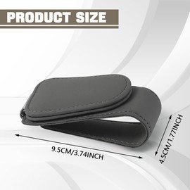 ongfuwu Sunglasses Holders for Car Visor, Magnetic Leather Auto Visor Eyeglasses Holder and Ticket Card Clip, Multifunctional Eyeglass Hanger Clip, Universal Interior Car Accessories (Gray)