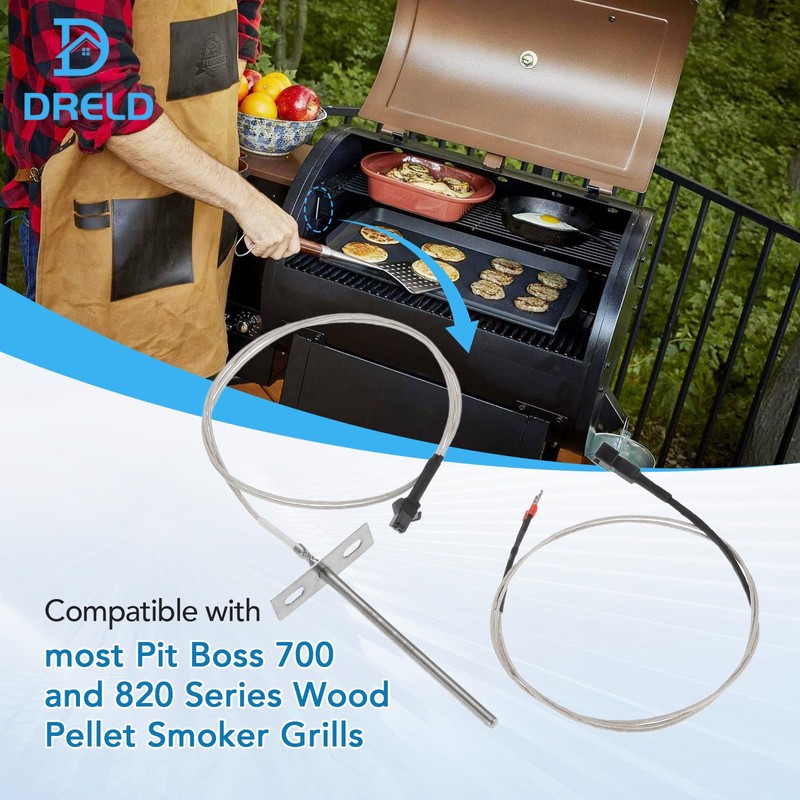 RTD Temperature Probe Sensor Compatible with Pit Boss Pellet Grill
