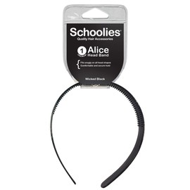 Schoolies Hair Accessories Alice Head Band, Wicked Black