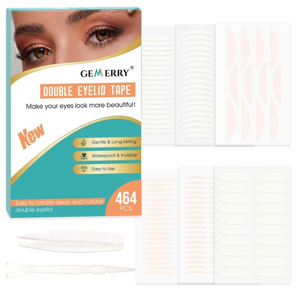 GEMERRY Slip-on Eyelids Stripes Invisible, 464 Pieces Eyelid Stripes, Invisible
