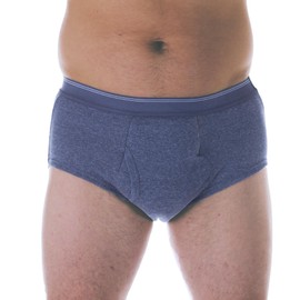 1-Pack Men's Maximum Absorbency Washable Reusable Bladder Control Briefs 600 ml Grey 2XL (Waist 44-45)