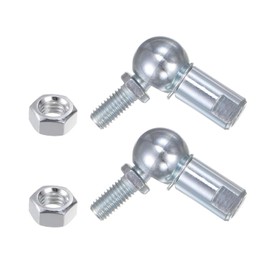 Alriedy Ball Joint Pack of 4 L-Shaped Power Ball Joints, M6 x 1.0 & M8 x 1.25 Threaded Rod Heads, Self-Lubricating A3 Steel Joint Connector for Mechanics, Compatible with CS10 Standards, Ideal as Gels