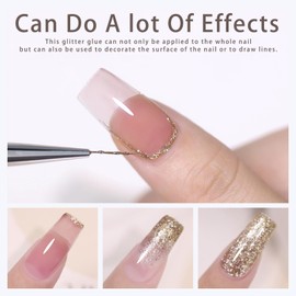 4 Colors Glitter Painting Gel for Nail Art, Silver Gold Black Painted Metal Platinum Drawing Liner Gel Nail Paint Sparkling Soak Off for DIY