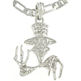 GWOOD Juggalo Pendant with 24 Inch Silver Color Figaro Necklace