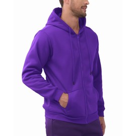 JIHUILAI Purple Hoodies for Men Full Zip Up Men's Hoodies Fleece Long Sleeve Active Athletic Workout Sweatshirts for Men, XL