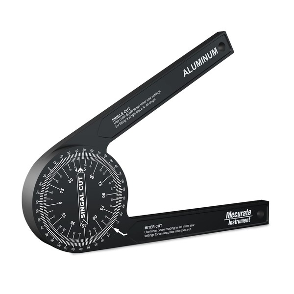 Mecurate Aluminum Miter Saw Protractor, 7.3-Inch Angle Finder Featuring Precision