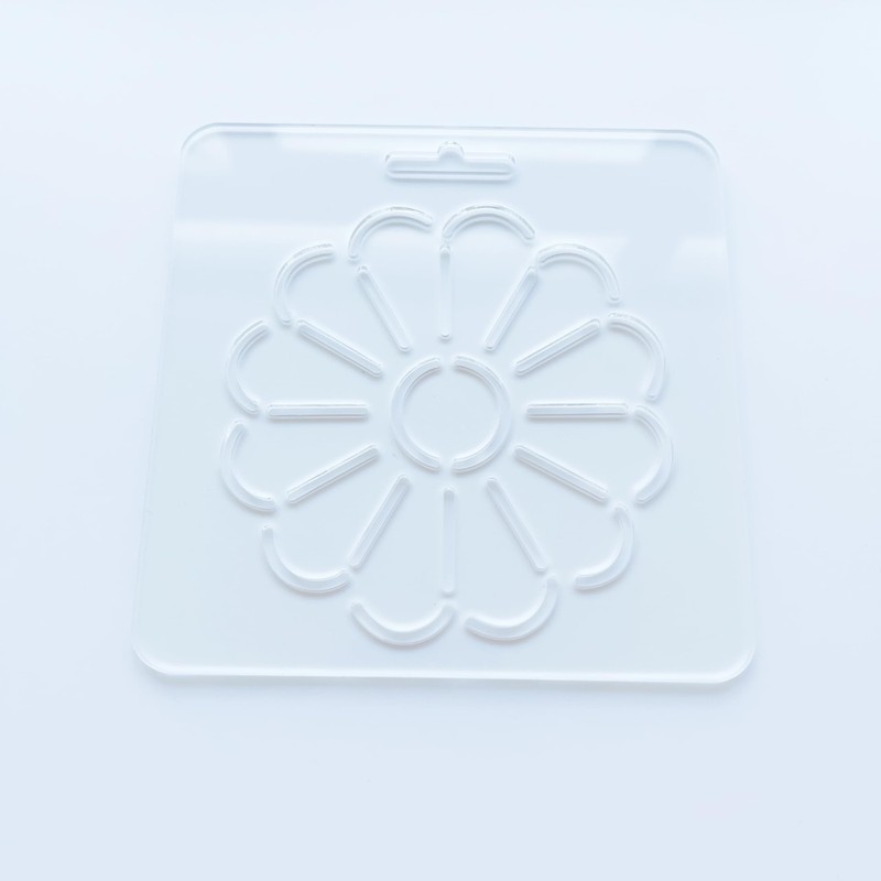 Clear Acrylic Sashiko Stencil, 12 x 12 cm, Traditional Flower