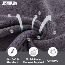 Ultra Soft Washcloths, JOMWEN Premium Microfiber Towel Sets, Absorbent and Fast Drying Washcloth 12 Pack, Multi-Purpose Wash Cloths for Bathroom, Hotel, and Gym (Dark Grey, 30 x 30 cm)