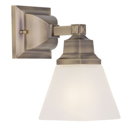 Livex Lighting 1031-01 Mission 1-Light Bath Light, Antique Brass