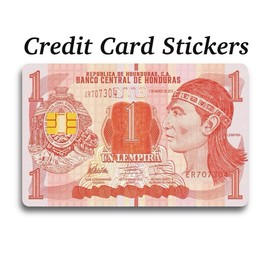 Honduras lempiras themed credit card sticker cover- debit credit ebt compatible Custom Decal Stickerless:_Uno Limpera