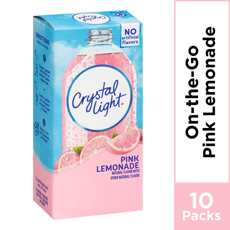 Crystal Light On-The-Go Natrual Pink Lemonade, 0.13 ounce, 10 count