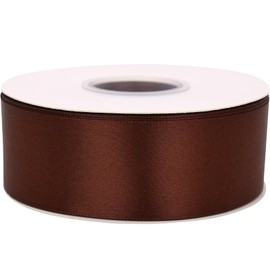 Baocuan Brown Ribbon 1-1/2 Inch 50 Yards Satin Craft Ribbon