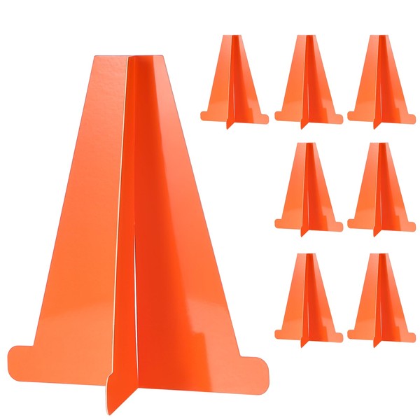 Affrolling 8 Pcs Small Orange Traffic Cones 7 Inch Hard