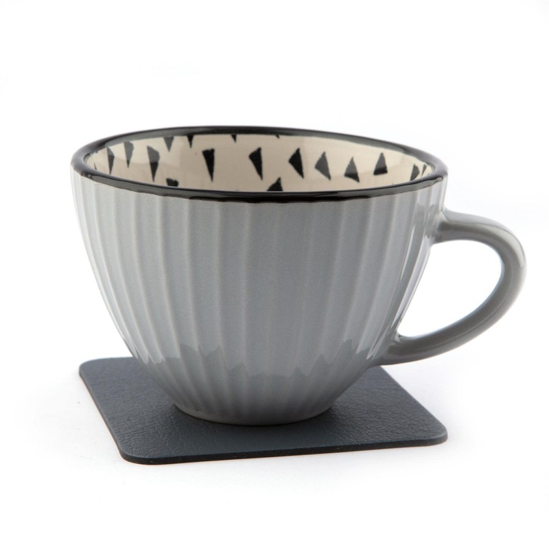 Coaster Set of 6 Slate Grey Coasters (10cm x 10cm).