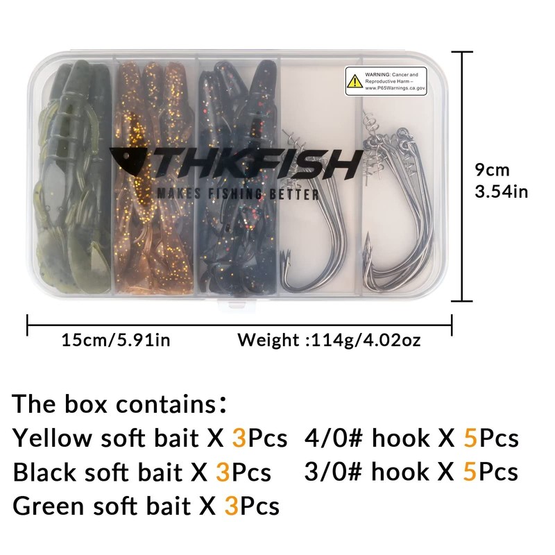 THKFISH Fishing Hooks Twist-Lock Hooks Weighted Hooks Swimbait Hooks for
