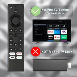 Compatible with Toshiba Smart tv Remote, Compatible with Insignia tv Remote Control. No Setup Needed (Excludes Voice Function) (Not for F. Stick.) Free Blue Cover.