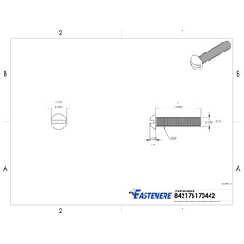 10-32 x 1" Round Head Machine Screws, Slotted Drive, Solid Brass Grade 360, Full Thread, Plain Finish, Machine Thread, Quantity 50