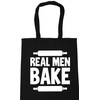 Hippowarehouse Real Men Bake Tote Shopping Gym Beach Bag 42cm x38cm, 10 litres