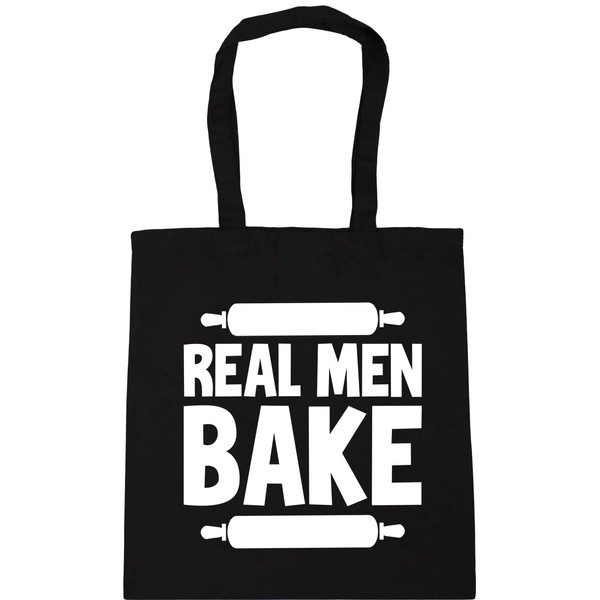 Hippowarehouse Real Men Bake Tote Shopping Gym Beach Bag 42cm