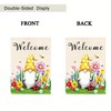 Spring Welcome Gnome Garden Flag 12 x 18 inch Double