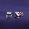 14k Rose Gold Over Sterling Silver Simulated Emerald & Cubic