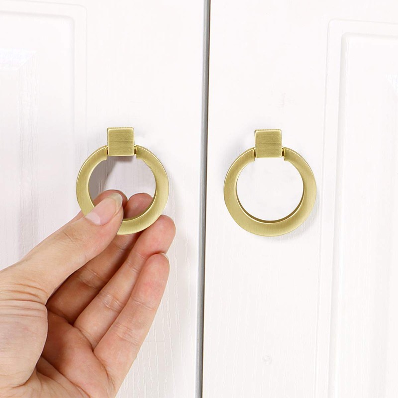 WEAVERBIRD Gold Cabinet Knobs, Kitchen Hardware Drawer Pulls Rings 1.57"