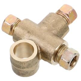 Gatuida Brake Line Brass Tee Fitting M10 Threaded Quick Connect Replacement Tee Connector for Vehicles