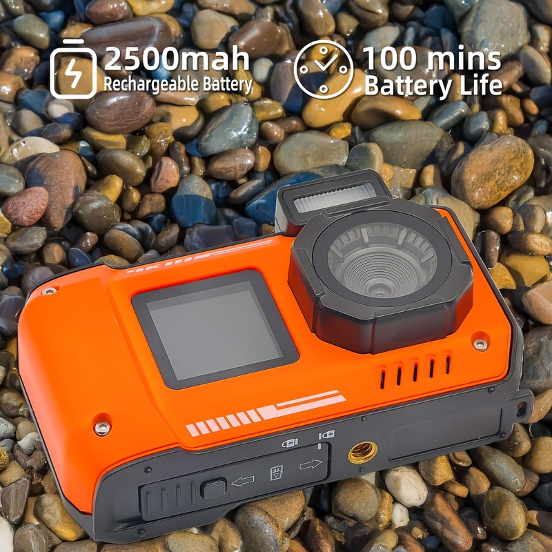 Underwater Camera, Waterproof Camera, 33 ft(10 Meters) Waterproof, 64GB Memory,