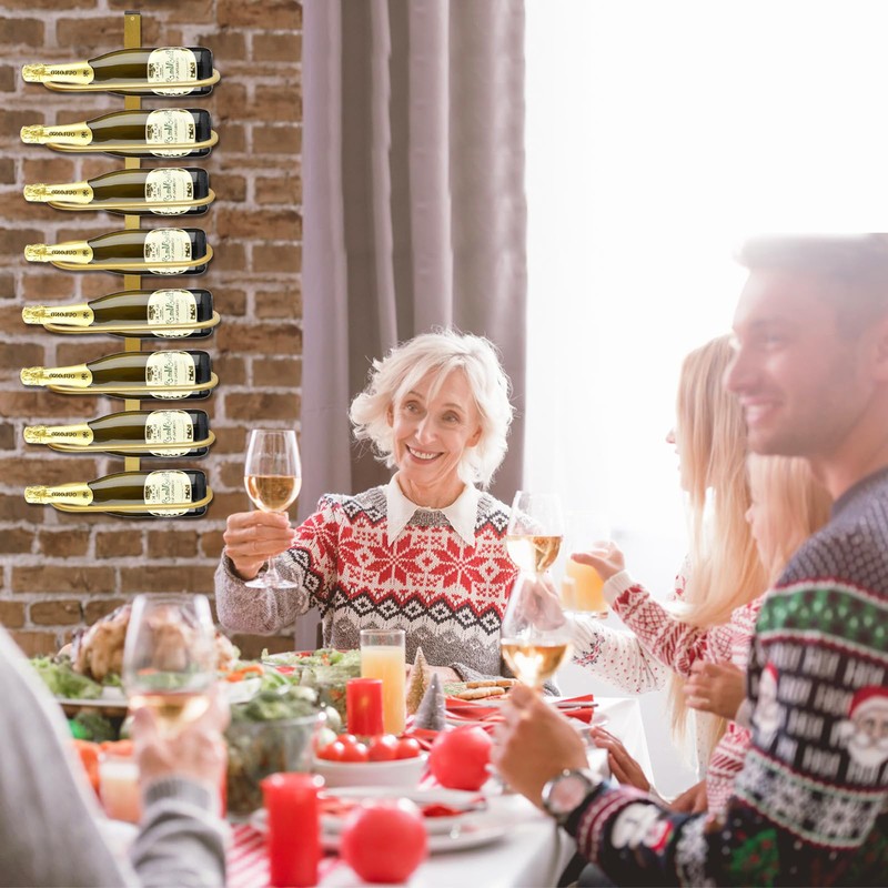 KHayRovies Wine Rack Wall Mounted for 8 Wine Bottles, Metal