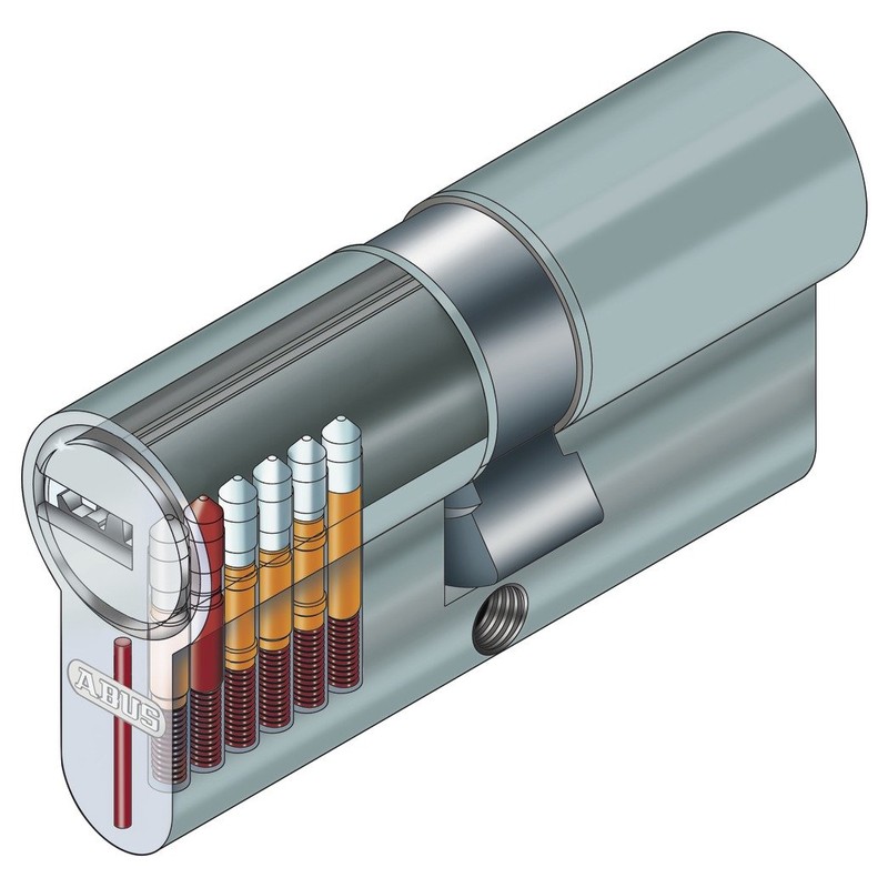 Abus Door Cylinder/Lock with Key, silver, 37796