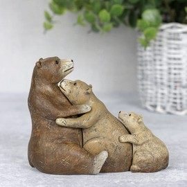Adorable Brown Bears Family Ornament - 10cm x 12cm (1 Pc.) - Featuring Loving Daddy, Mummy & Baby Bears for Loved Ones