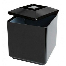 Square Plastic Ice Bucket 4L Champagne Wine Cooler Serving Cool Drinks UK Made (Black)